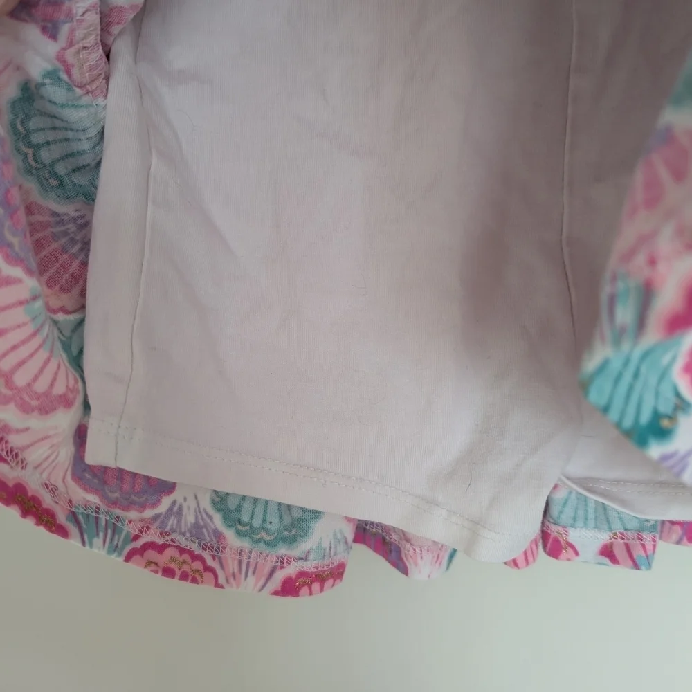 Tommy Bahama Girl's Skirt Ruffle Metallic Tie Skort Lined Seashells Size Medium